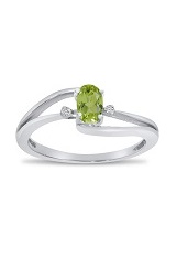gorgeous white gold oval peridot gemstone birthstone baby ring